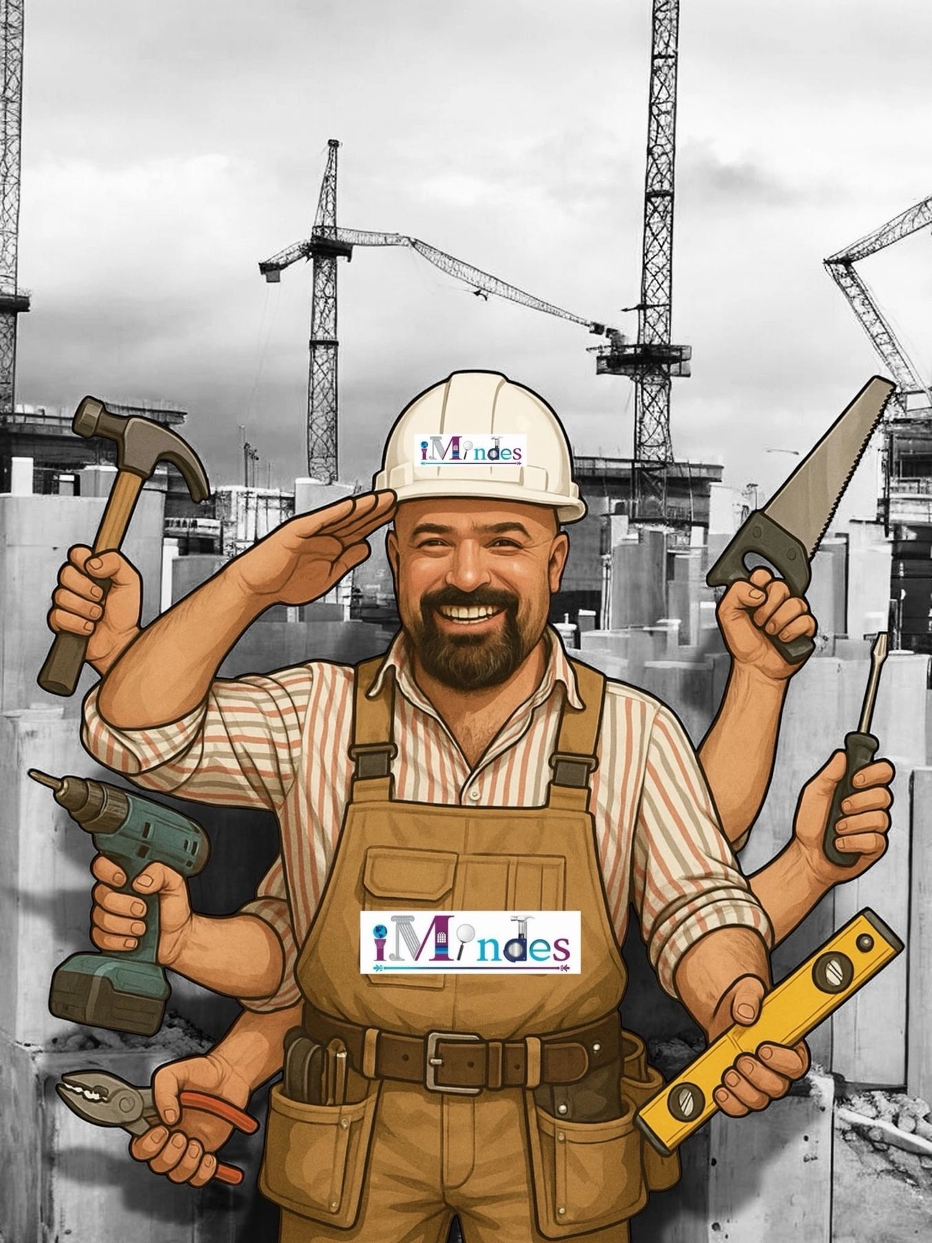 iMindes construction expert mascot